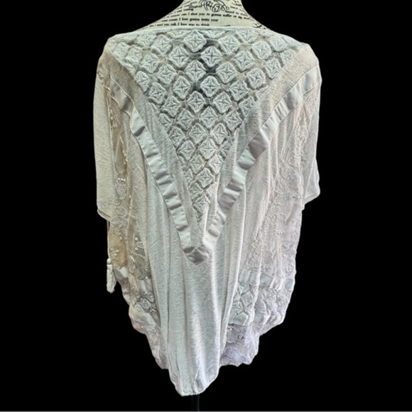 Free People EUC New Romantics South of the Equator Sheer Oversized Top White L/G - Picture 2 of 9